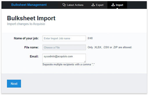 Bulksheet Import