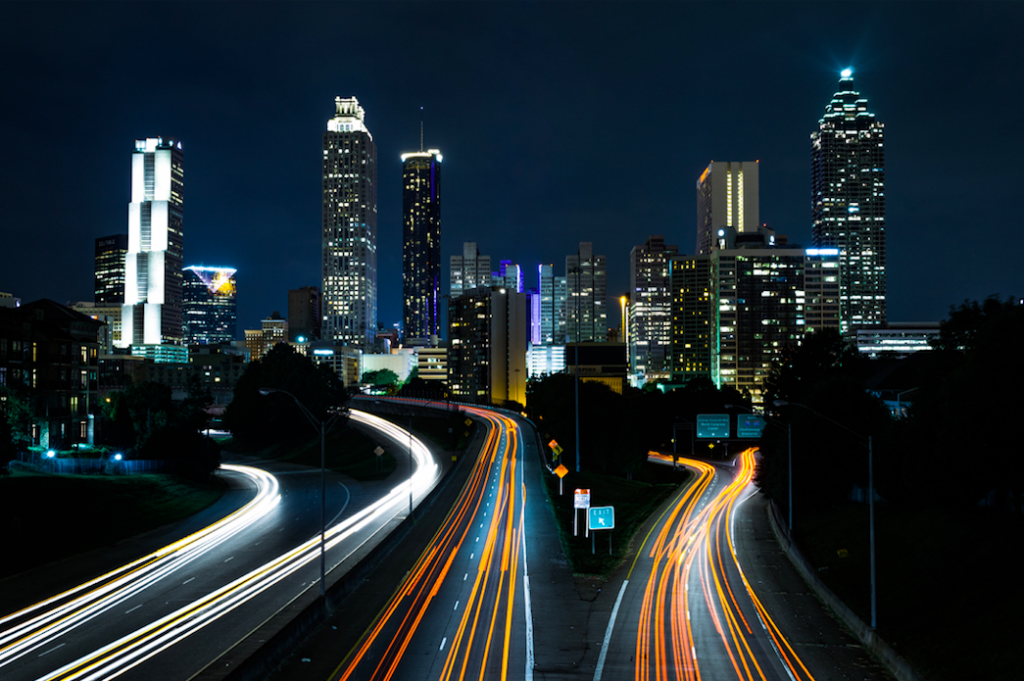 Atlanta skyline at night