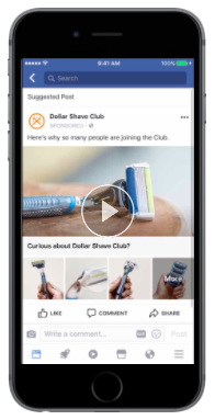 Screenshot of mobile Facebook collection ad