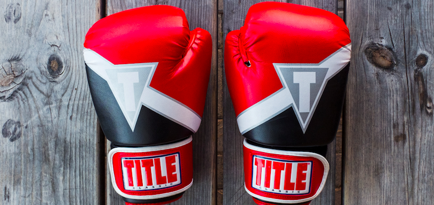 boxing gloves on wood