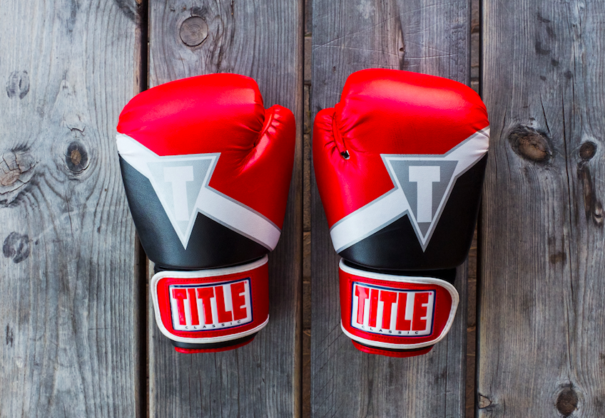 boxing gloves on wood
