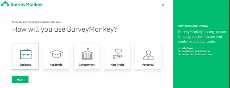 surveymonkey screenshot