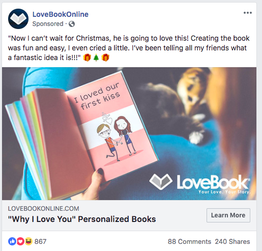 love book online facebook ad