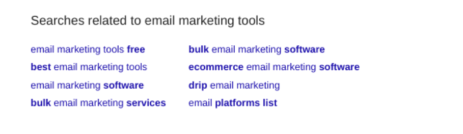 google serps for email marketing tools