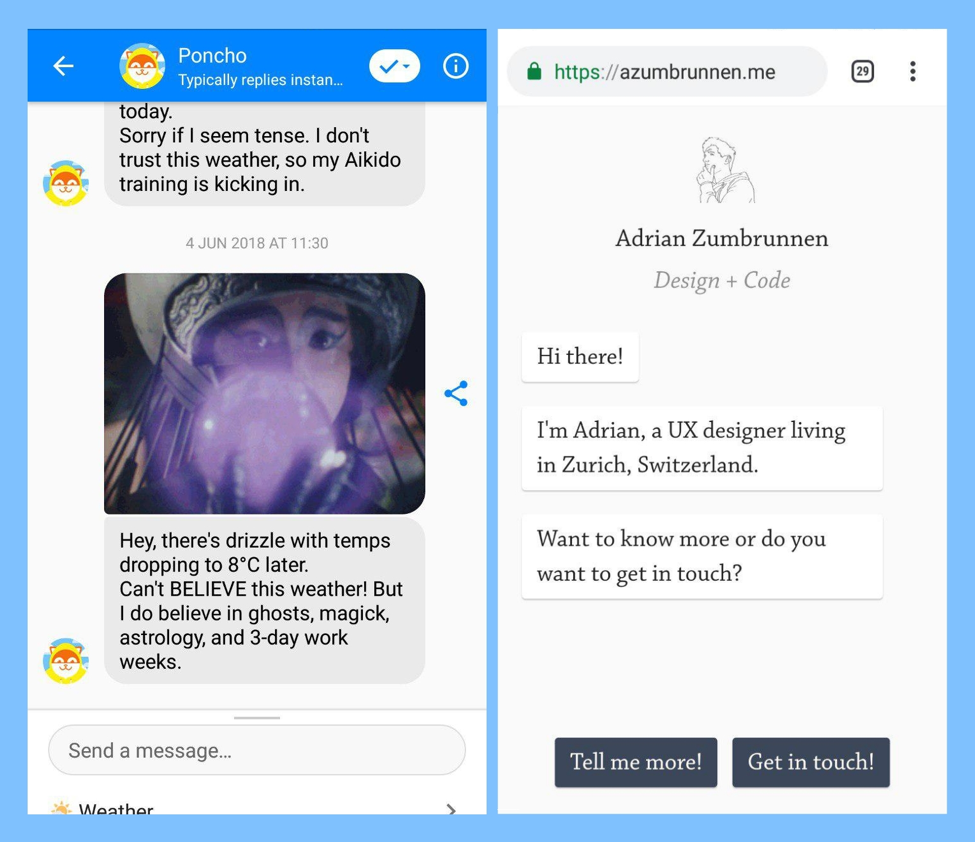 poncho chatbot conversation screenshot