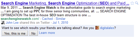 social search serp