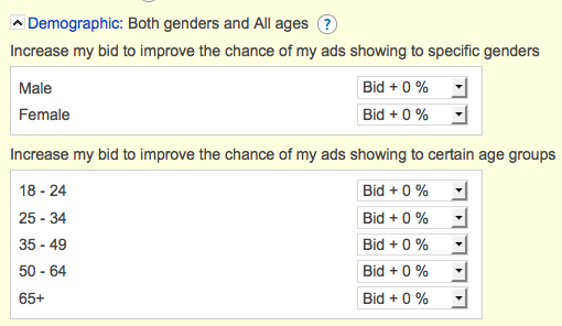 AdCenter Demographic Targeting Options