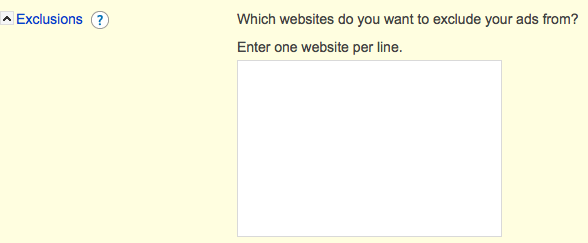 adCenter Search Network Site Exclusions